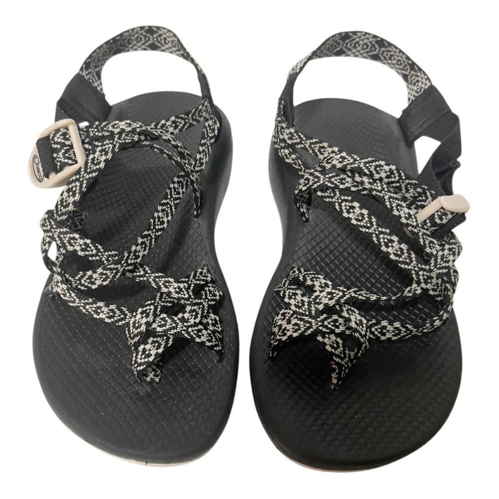 Chaco Womens Z Cloud Black White Adjustable Strap Cushioned Hiking Sandal Size 9 - Picture 2 of 9